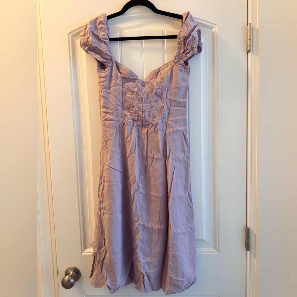 Aritzia Sunday Best Savannah Midi Dress Hazy Lilac with Thigh Slit - Picture 5 of 6